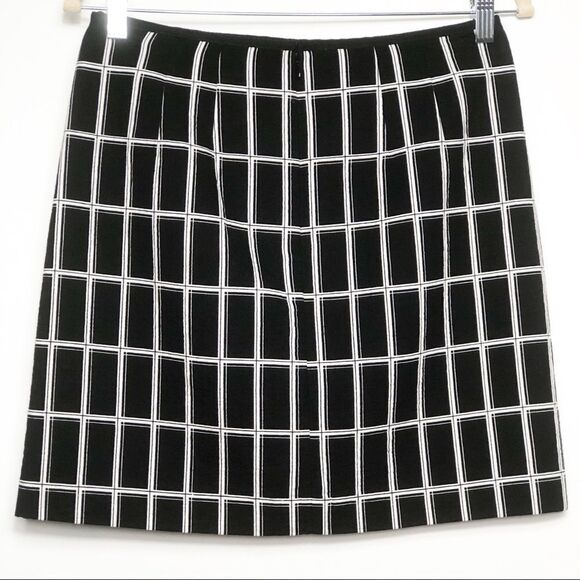 LOFT black/white window pane skirt, size 2 - Picture 2 of 6